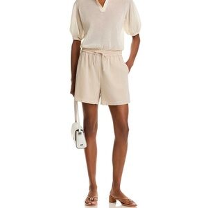 Theory High Waist Cream Shorts